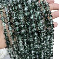 Granos de la joyería de cuarzo natural, Cuarzo Fantasma Verde, Esférico, Bricolaje & diverso tamaño para la opción, verde, Vendido por Sarta