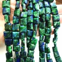 Abalorios de Lapislazuli, fénix de lapislázuli, Cuadrado, Bricolaje, verde, 10mm, Vendido para aproximado 38 cm Sarta