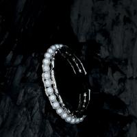 Messing ringen, met Plastic Pearl, plated, mode sieraden & voor vrouw, nikkel, lood en cadmium vrij, High:0.45cm, Verkocht door PC