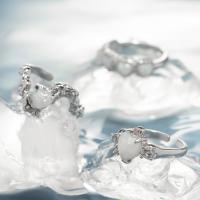 Messing ringen, met Opaal & Cubic Zirconia, plated, mode sieraden & verschillende stijlen voor de keuze & voor vrouw, nikkel, lood en cadmium vrij, Verkocht door PC