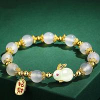 Lampwork Armbanden, met Messing, Verstelbare & mode sieraden & voor vrouw, Lengte Ca 21 cm, Verkocht door PC