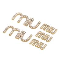Hair Accessories DIY Findings Zinc Alloy Alphabet Letter gold color plated & with rhinestone Sold By PC