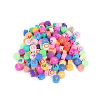 Perles en argile polymère, argile de polymère, Plat rond, modèle mixte & DIY, couleurs mélangées, 10mm, Environ 1000PC/sac, Vendu par sac