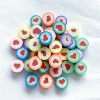 Polymer Clay Cabochon Flat Round DIY mixed colors 10mm Approx Sold By Bag