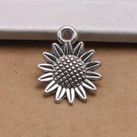 Zinc Alloy Flower Pendants Sunflower antique silver color plated DIY nickel lead & cadmium free Sold By PC