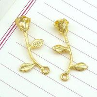 Zinc Alloy Flower Pendants Rose gold color plated DIY nickel lead & cadmium free Sold By Bag