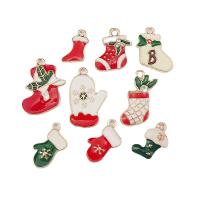 Sinkkiseos Christmas riipukset, kullan väri kullattu, Eri muoto valintaa & Joulun suunnittelu & tee-se-itse & emali, enemmän värejä valinta, nikkeli, lyijy ja kadmium vapaa, 10PC/laukku, Myymät laukku