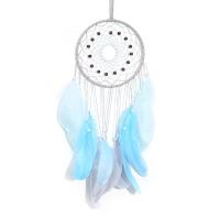 Fashion Dream Catcher Feather with Cotton Thread & Wood & Plastic & Iron handmade for home and office blue 550mm Sold By PC