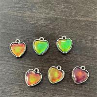 Zinc Alloy Heart Pendants silver color plated DIY & change their color according to the temperature Sold By PC