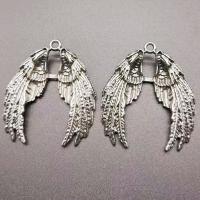 Wing Shaped Zinc Alloy Pendants silver color plated DIY Sold By PC