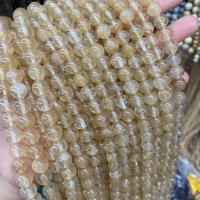 Gemstone Jewelry Beads Watermelon Brown Round DIY yellow Sold By Strand