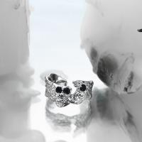 Ring Finger mosiądz, ze Sześcienna cyrkonia, Powlekane, biżuteria moda & dla kobiety, bez zawartości niklu, ołowiu i kadmu, High:15mm, sprzedane przez para