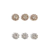 Hair Accessories DIY Findings Zinc Alloy Flower plated & with rhinestone Sold By PC