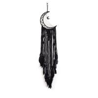 Fashion Dream Catcher Feather with Cotton Thread & Wood & Iron Moon handmade for home and office black 1250mm Sold By PC