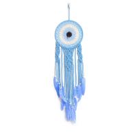 Fashion Dream Catcher Cotton Thread with Feather & Wood & Iron handmade for home and office blue 900mm Sold By PC