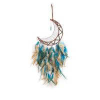 Fashion Dream Catcher Feather with leather cord & Plastic & Iron Moon handmade for home and office mixed colors 750mm Sold By PC
