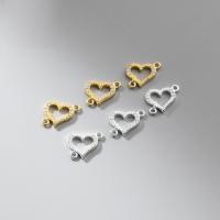 925 Sterling Silver Connectors Heart plated DIY & micro pave cubic zirconia Sold By PC