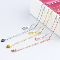 925 Sterling Silver Necklace Chain, with 5CM extender chain, plated, DIY, more colors for choice, Length:Approx 40 cm, Sold By PC