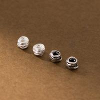 Perlas de espaciador, plata de ley 925, chapado, Bricolaje, más colores para la opción, Diameter 6 * height 5 mm, agujero:aproximado 2.6mm, Vendido por UD
