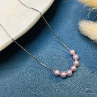 925 Sterling Silver Necklaces with Shell Pearl with 5cm extender chain thick 925 sterling silver plated fashion jewelry nickel lead & cadmium free Length Approx 40 cm Sold By PC