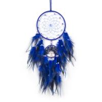Fashion Dream Catcher Feather with Natural Gravel & leather cord & Plastic & Brass & Iron handmade for home and office blue 630mm Sold By PC