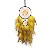 Fashion Dream Catcher Feather with Natural Gravel & Plastic & Brass & Iron Tree handmade for home and office golden 630mm Sold By PC