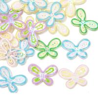 Akryl smykker perler, Butterfly, du kan DIY & emalje, flere farver til valg, 46x33mm, Hole:Ca. 2mm, Solgt af PC