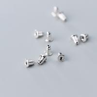 925 Sterling Silver Ear Nut Component plated DIY Sold By Pair