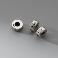 Perlas de espaciador, plata de ley 925, chapado, Bricolaje, color original, 9mm, agujero:aproximado 4mm, Vendido por UD