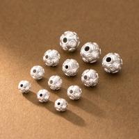 925 Sterling Silver Beads plated DIY platinum color Sold By PC
