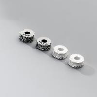 Spacer Perlen Schmuck, 925 Sterling Silber, plattiert, DIY, keine, Diameter 8* height 4mm, Bohrung:ca. 3mm, verkauft von PC