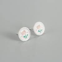 925 Sterling Silver Stud Earrings fashion jewelry & for woman nickel lead & cadmium free Stud mm Sold By PC