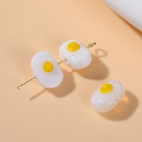 Ručno lampwork perle, Pržena jaja, možete DIY & emajl, 9x12mm, Prodano By PC
