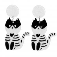 New Hot Halloween Jewelry and Decor Acrylic Cat fashion jewelry & for woman Sold By Pair
