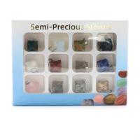 Pingentes em  jóias, Pedra natural, with caixa de papel, Estrela de David, polido, 12 peças & DIY, cores misturadas, 142x105x18mm, 12PCs/box, vendido por box