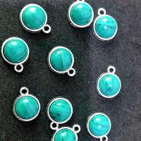 Gemstone Pendants Jewelry with Zinc Alloy Round DIY 10mm Approx Sold By Bag