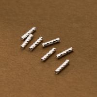 925 Sterling Sølv Lige rør, poleret, du kan DIY, platin farve, 2x10mm, Hole:Ca. 1.2mm, Solgt af PC