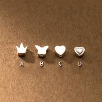 Perlas de espaciador, plata de ley 925, pulido, Bricolaje & diferentes estilos para la opción, color de platina, Vendido por g