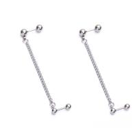 Stainless Steel Stud Earrings 304 Stainless Steel plated DIY original color Ball; 4 to 5 mm Sold By Lot