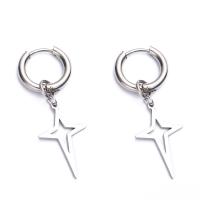 Huggie Hoop Drop Earring 304 Stainless Steel plated & for man platinum color Internal 10mm Sold By Lot