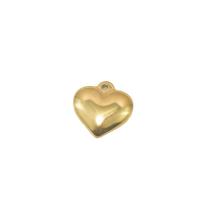 Pendientes Corazón de acero inoxidable, acero inoxidable 304, chapado en oro de 18 K, Bricolaje, dorado, 16.70x16.40mm, Vendido por UD