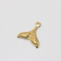 Stainless Steel Pendants 304 Stainless Steel Mermaid tail 18K gold plated DIY golden Sold By PC
