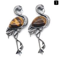 Zinc Alloy Brooches Gemstone with Shell & Zinc Alloy Bird silver color plated fashion jewelry & dyed & Unisex & can be used as brooch or pendant Sold By PC