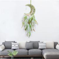 Fashion Dream Catcher Feather with leather cord & Brass & Iron Moon handmade for home and office 650mm Sold By PC