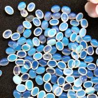 Cabochons en pierres précieuses, Opaline, ovale, DIY, bleu, 6x8mm, Environ 100PC/sac, Vendu par sac