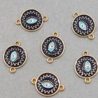 Tibetan Style Connector, Round, plated, DIY & enamel, more colors for choice, nickel, lead & cadmium free, 21x15x2mm, Approx 100PCs/Bag, Sold By Bag