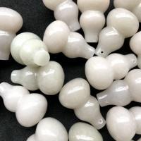 Natural Jade Pendants, Ice Jade, Calabash, DIY, white, 18x28mm, Sold By PC