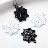 Fashion Halloween Pendant Zinc Alloy Spider Web painted DIY Sold By Lot