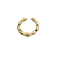 Sko Circonia Pierścień mosiężny Micro Pave, Mosiądz, Platerowane w kolorze złota, biżuteria moda & dla obu płci & mikro utorować cyrkonia, złoty, bez zawartości niklu, ołowiu i kadmu, ring width 2.5mm, sprzedane przez PC