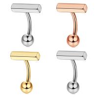 Stainless Steel Belly Ring 304 Stainless Steel Vacuum Ion Plating fashion jewelry & Unisex rod width 1.6mm rod length 10mm ball 5mm Sold By PC